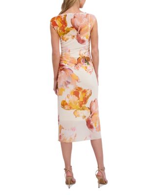 Short Sleeve Mesh Column Dress