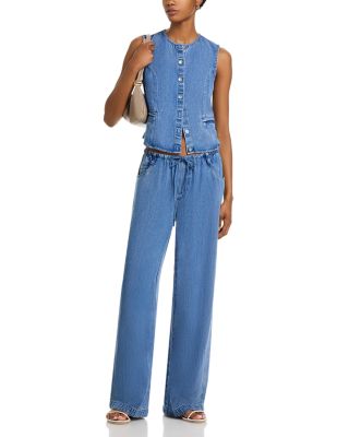 High Rise Drawstring Jeans in Medium Vintage Wash
