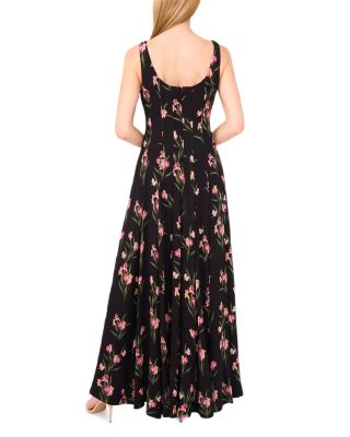 Sleeveless Pleated Boat Neck Maxi Dress