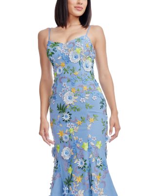 Allona Floral Appliqu&eacute; Dress