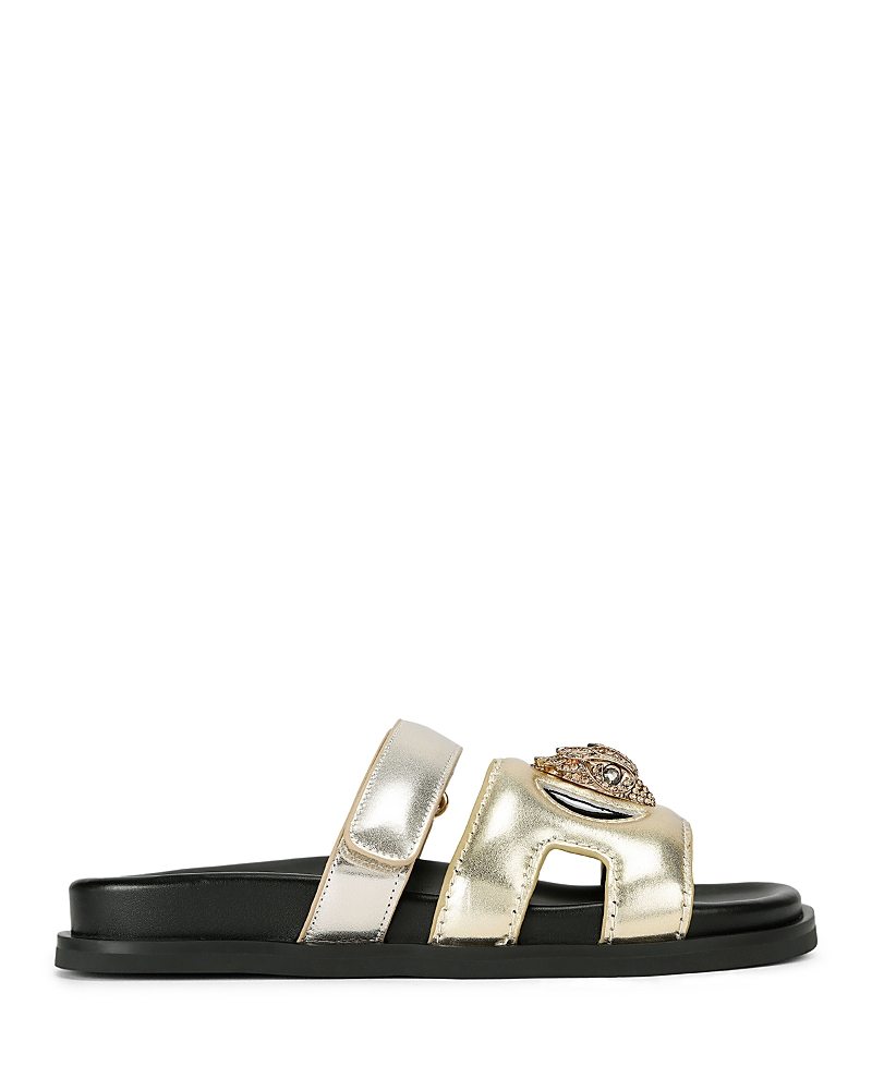 Kurt Geiger Leather Eagle Cut Out Sandal In Silver