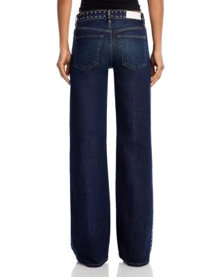 Studded Mid Rise Wide Leg Jeans in Barely Worn Stud