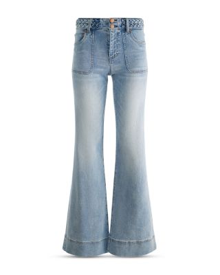 Juno High Rise Braided Waistband Jeans in Anabell Blue