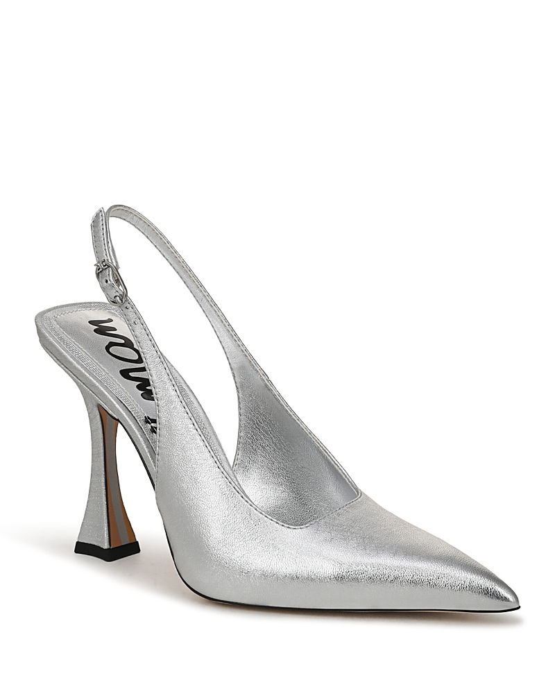 Sam Edelman Odette Pointed Toe Slingback Pump In Silver