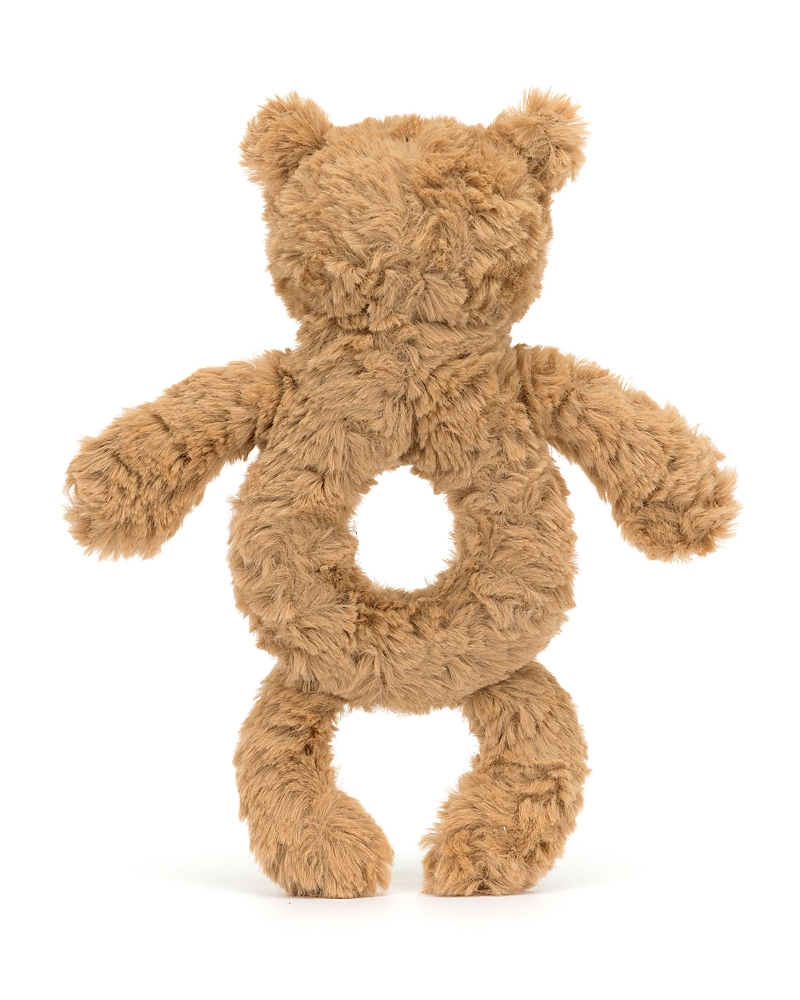 Jellycat Bartholomew Bear Ring Rattle In Brown