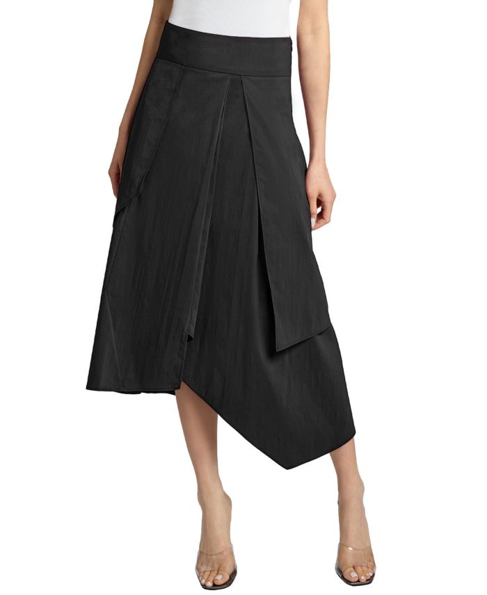 DEB Multi-Panel Asymmetric Midi Skirt Stretch Cotton Blend