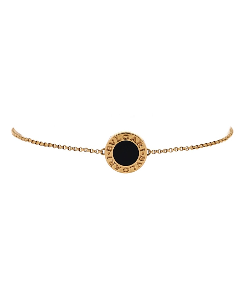 Pre-owned Pre-owned Bvlgari Bvlgari Bvlgari Bvlgari Chain Bracelet 18k Gold And Onyx