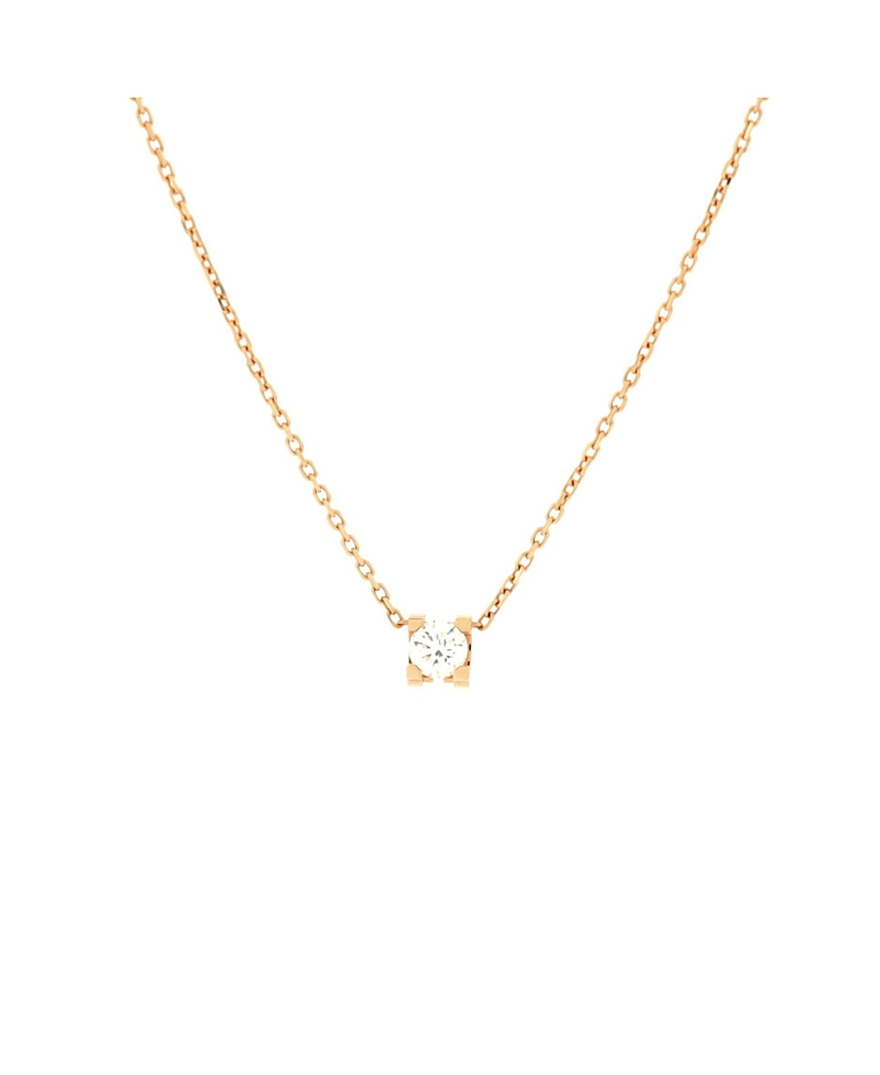 Pre-owned Pre-owned Cartier Cartier 0.20-0.29ct C De Cartier Necklace 18k Rose Gold And Diamond