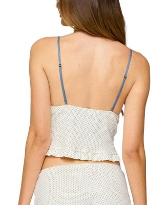 Avalon Dotted Pointelle Ruffle Tank Top