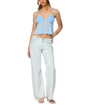 Ruffle Sheer Chiffon Babydoll Tank Top