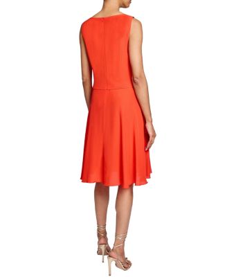 Emmy Sleeveless Ruffled Dress in Silk Crepe de Chine