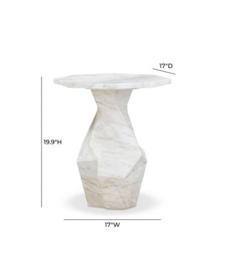   Esme Faux Marble Indoor/Outdoor Round Side Table