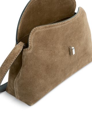 T-Lock Suede Convertible Clutch in Brown
