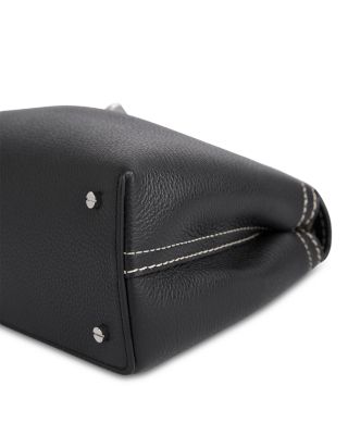 T-Lock Grained-Leather Convertible Top Handle Bag in Black