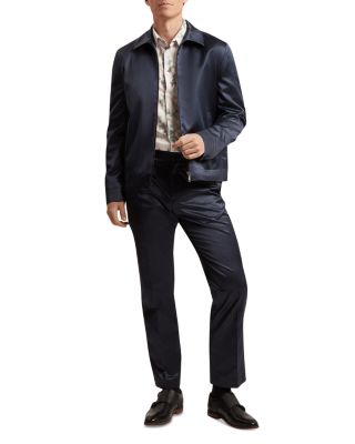 Fluidj High Shine Regular Fit Harrington Jacket