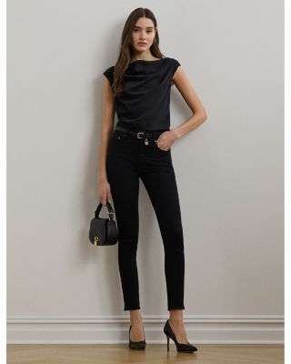 Satin Charmeuse Off-The-Shoulder Blouse