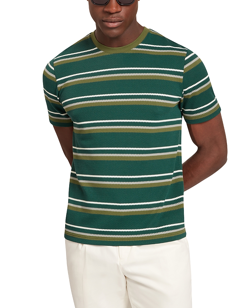 Ted Baker Gorano Striped Textured Tee In Green