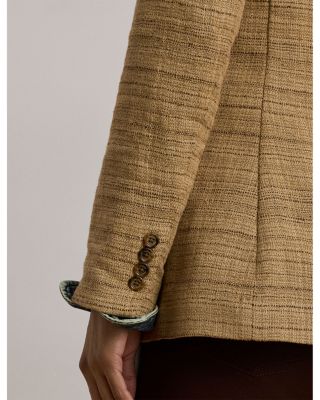 Herringbone Linen Blend Tweed Blazer