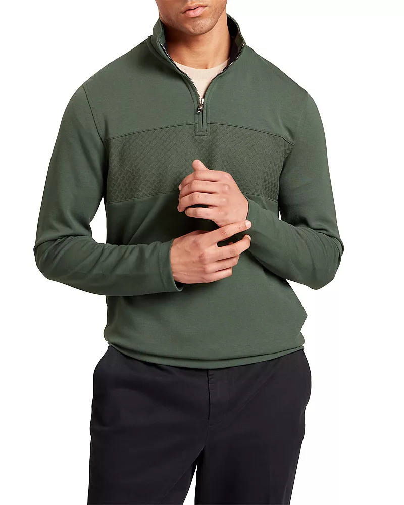 Ted Baker Simonea Textured Panel Half Zip Sweatshirt
