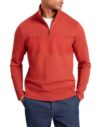 Ted Baker Simonea Textured Panel Half Zip Sweatshirt