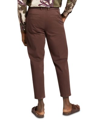 Armodo Tapered Fit Belted Cotton Stretch Pants