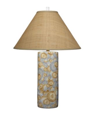 Jamie Young - Serene Ceramic Table Lamp with Raffia Shade