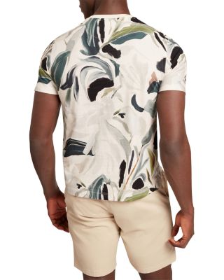 Almoi Abstract Floral Print Pure Cotton Tee