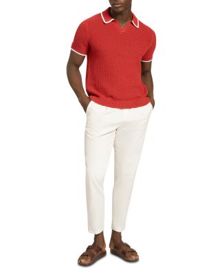 Sachair Textured Knit Open Neck Polo