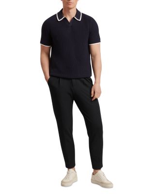 Sachair Textured Knit Open Neck Polo