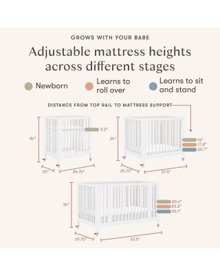 Rolli 9 in 1 Convertible All Stages&reg; Crib with Bassinet & Toddler Bed Conversion Kits