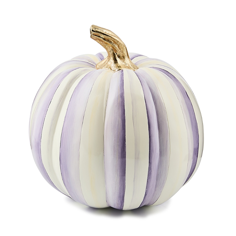 Mackenzie-childs Violet Stripe Medium Pumpkin In Purple