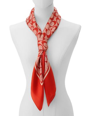 Textured Signature C Print Silk Square Scarf