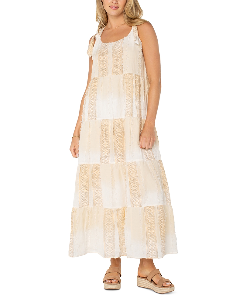 Liverpool Los Angeles Tie Strap Tiered Dress In Multi