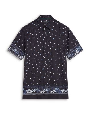 Wold Floral Scarf Print Shirt