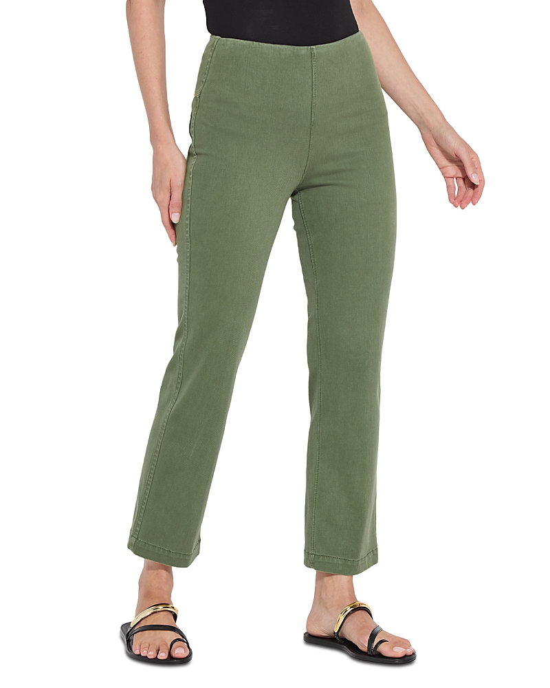 Lyssé High Rise Ankle Baby Bootcut Jeans In Mid Wash In Green