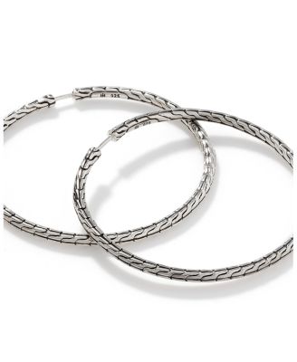 Sterling Silver Classic Chain Large Hoop Earrings