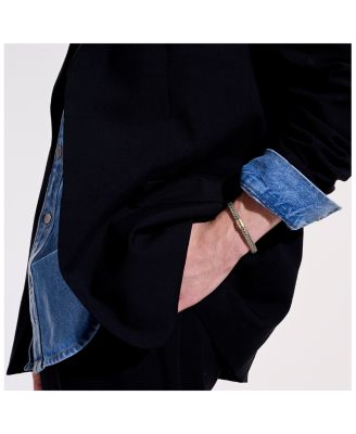 Men&#39;s 18K Yellow Gold &amp; Sterling Silver Icon Bracelet, 8mm