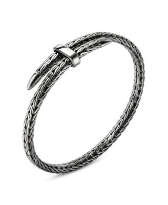 Black Rhodium Plated Sterling Silver Spear Flex Bracelet 