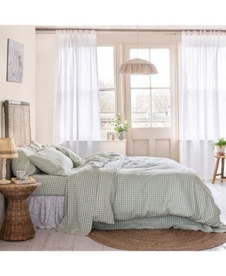 Gingham Linen Blend Duvet Cover, Twin