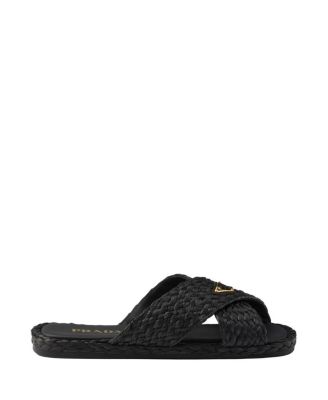 Women's Raffia Crisscross Slides