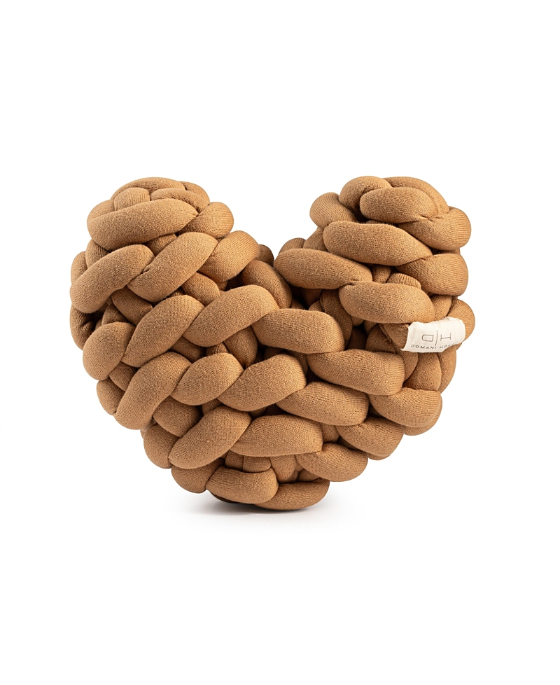 Domani Home Knit Heart Knot Pillow In Taupe