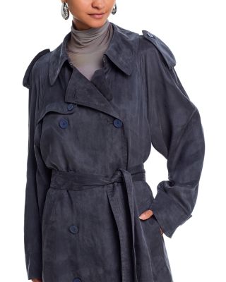 Fluid Double Breasted Trench Coat