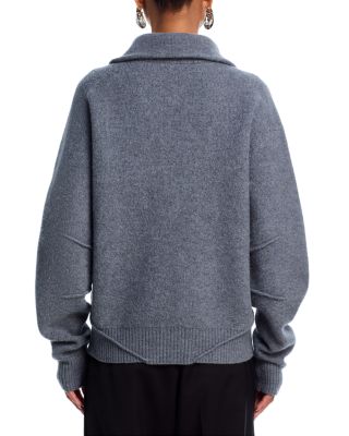 Wool Half Zip Funnel Neck Sweater