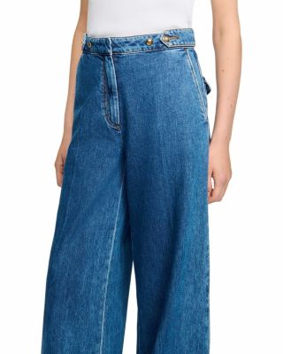 Mid Rise Wide Leg Jeans in Blue Jean