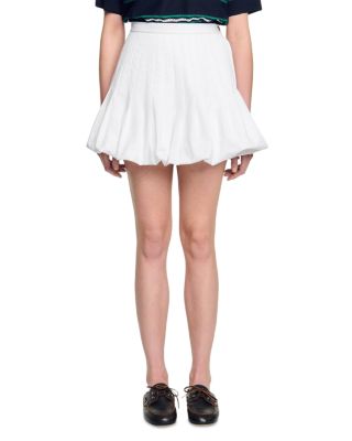 Pleated Bubble Hem Mini Skirt