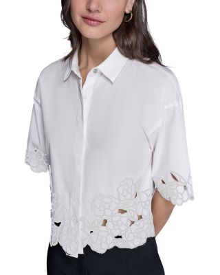 KARL LAGERFELD PARIS - Floral Cutout Top