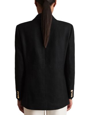 Petite Eden Double Breasted Oversized Linen Blend Blazer