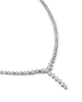 Diamond Lariat Necklace in 14K White Gold, 5.0 tcw
