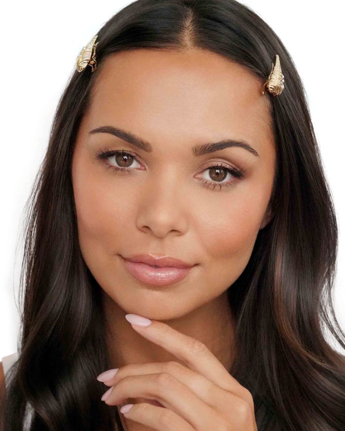 Cubic Zirconia Capri Shell Hair Barrettes, Set of 2