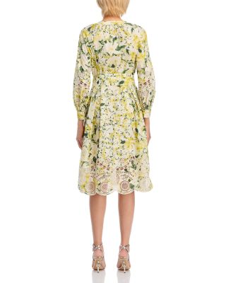 Cotton Print Eyelet Trim Dress